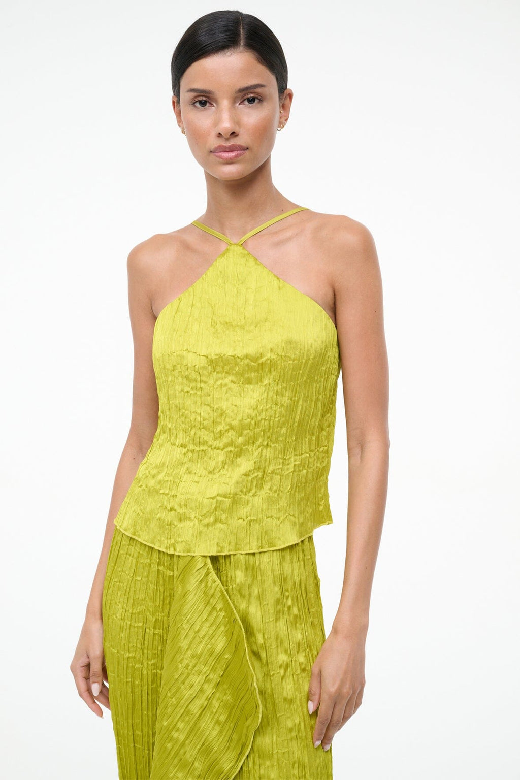 AKARI TOP | CHARTREUSE PLISSE